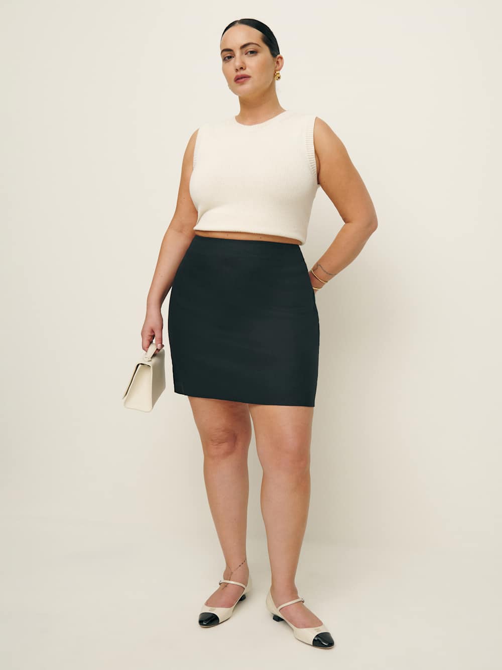 Veranda Linen Skirt Es - Black