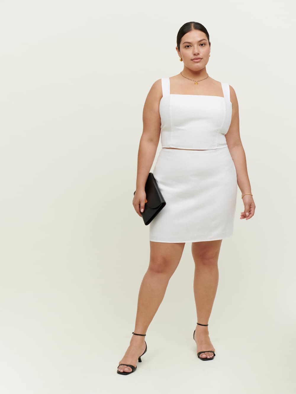 Veranda Linen Skirt Es - White