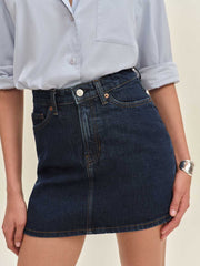 Lydia High Rise Denim Mini Skirt - Huron