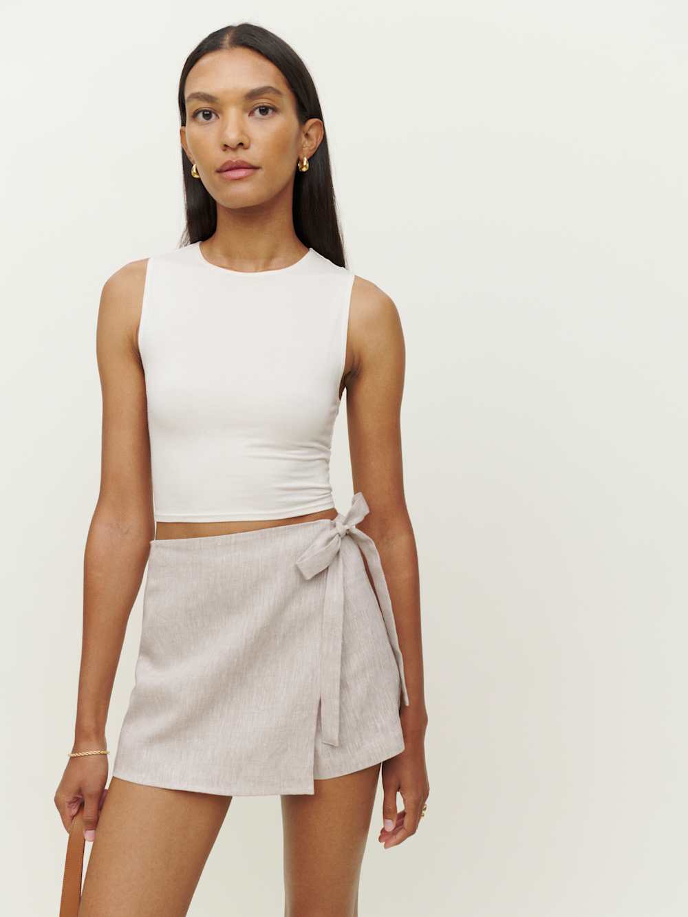 Eva Linen Skort - Oatmeal