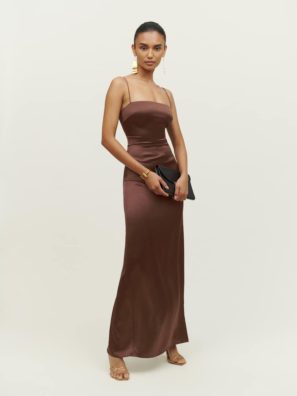 Petites Frankie Silk Dress - Cafe