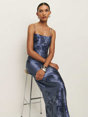 Petites Frankie Silk Dress - Trieste Border