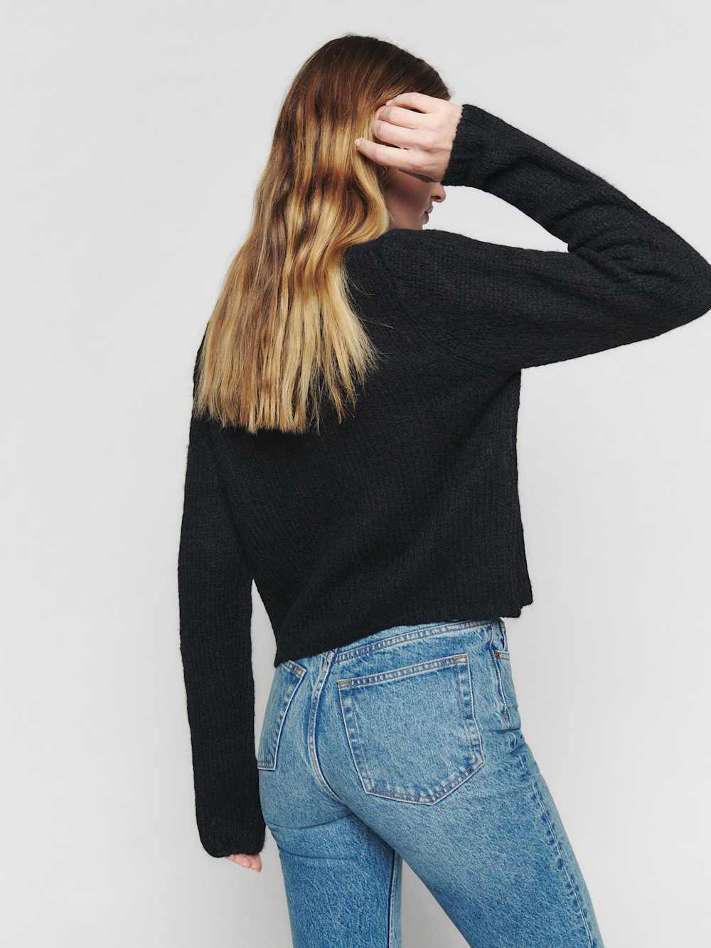 Clara Crew Cardigan - Black