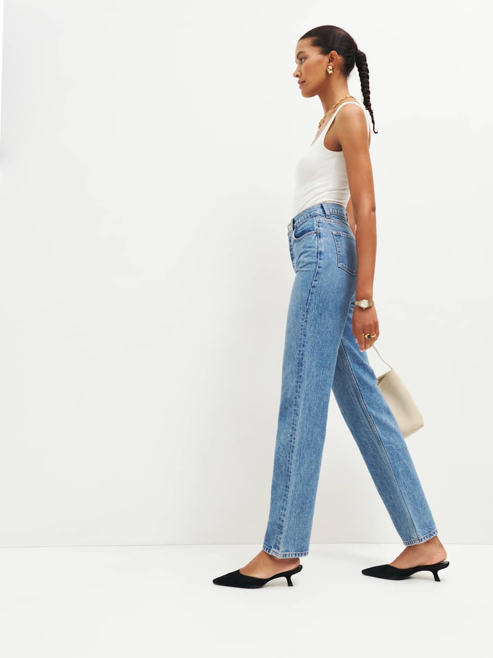 Wilda Kitten Mule - Black Suede