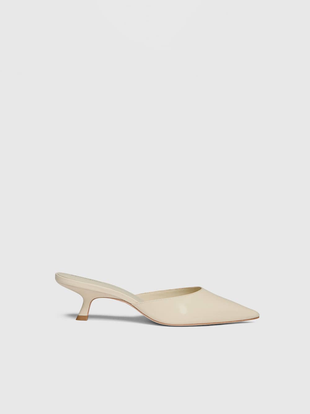 Wilda Kitten Mule - Parmesan Patent