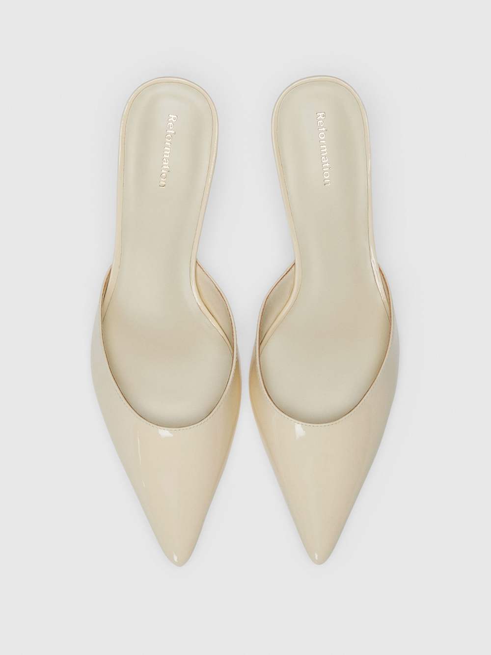Wilda Kitten Mule - Parmesan Patent