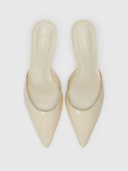 Wilda Kitten Mule - Parmesan Patent