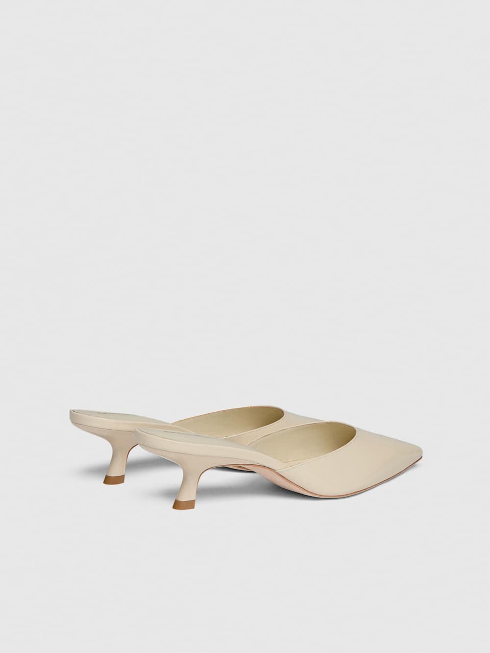 Wilda Kitten Mule - Parmesan Patent