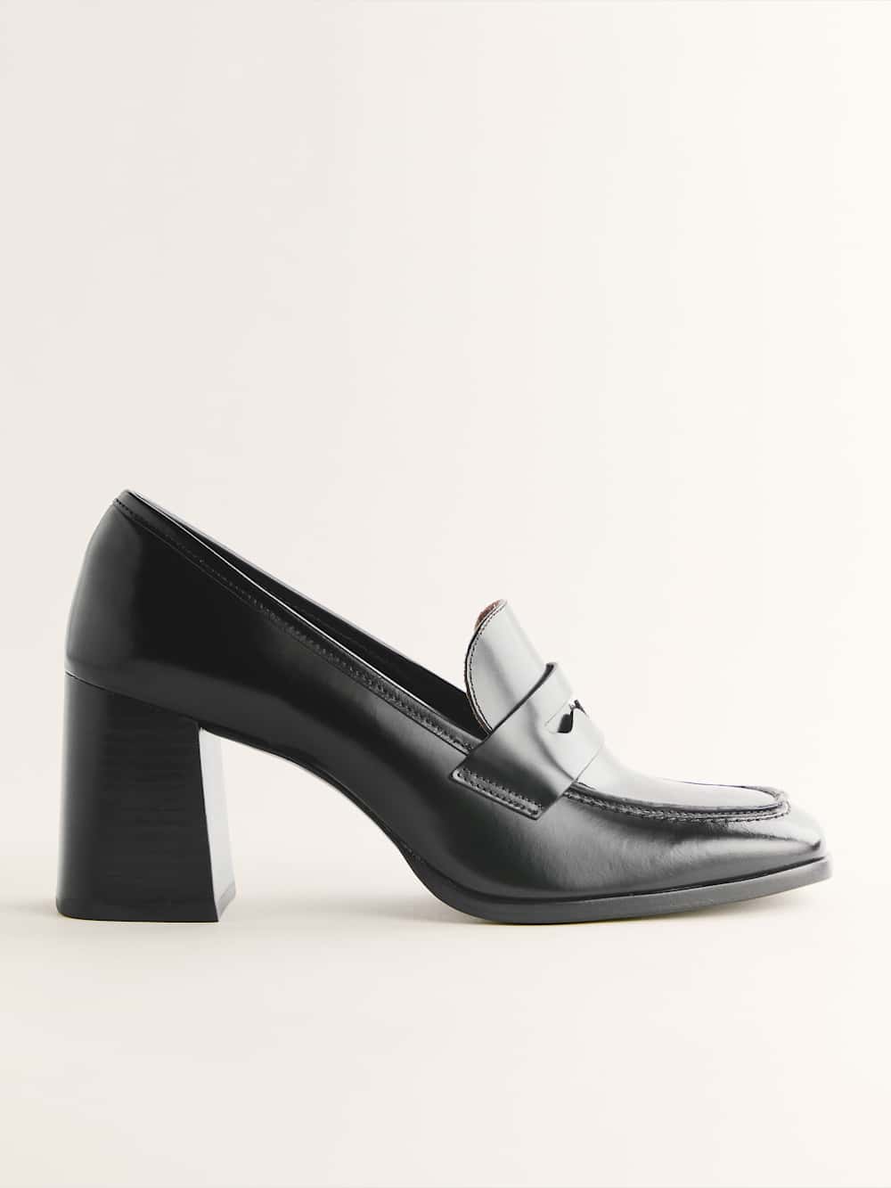 Nadine Heeled Loafer - Black