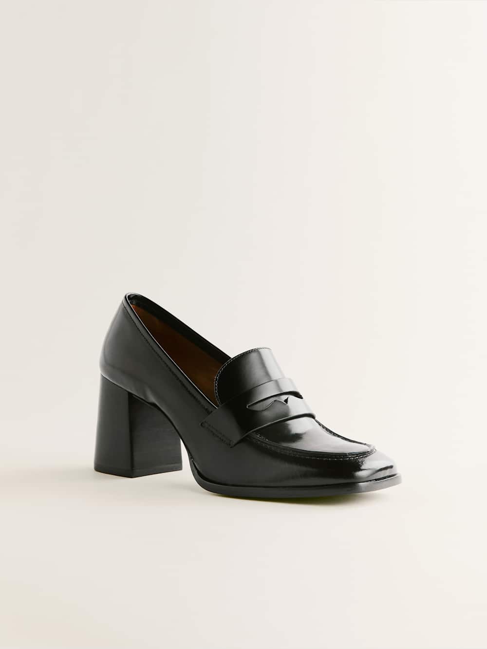 Nadine Heeled Loafer - Black