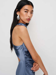 Casette Silk Dress - Cornflower