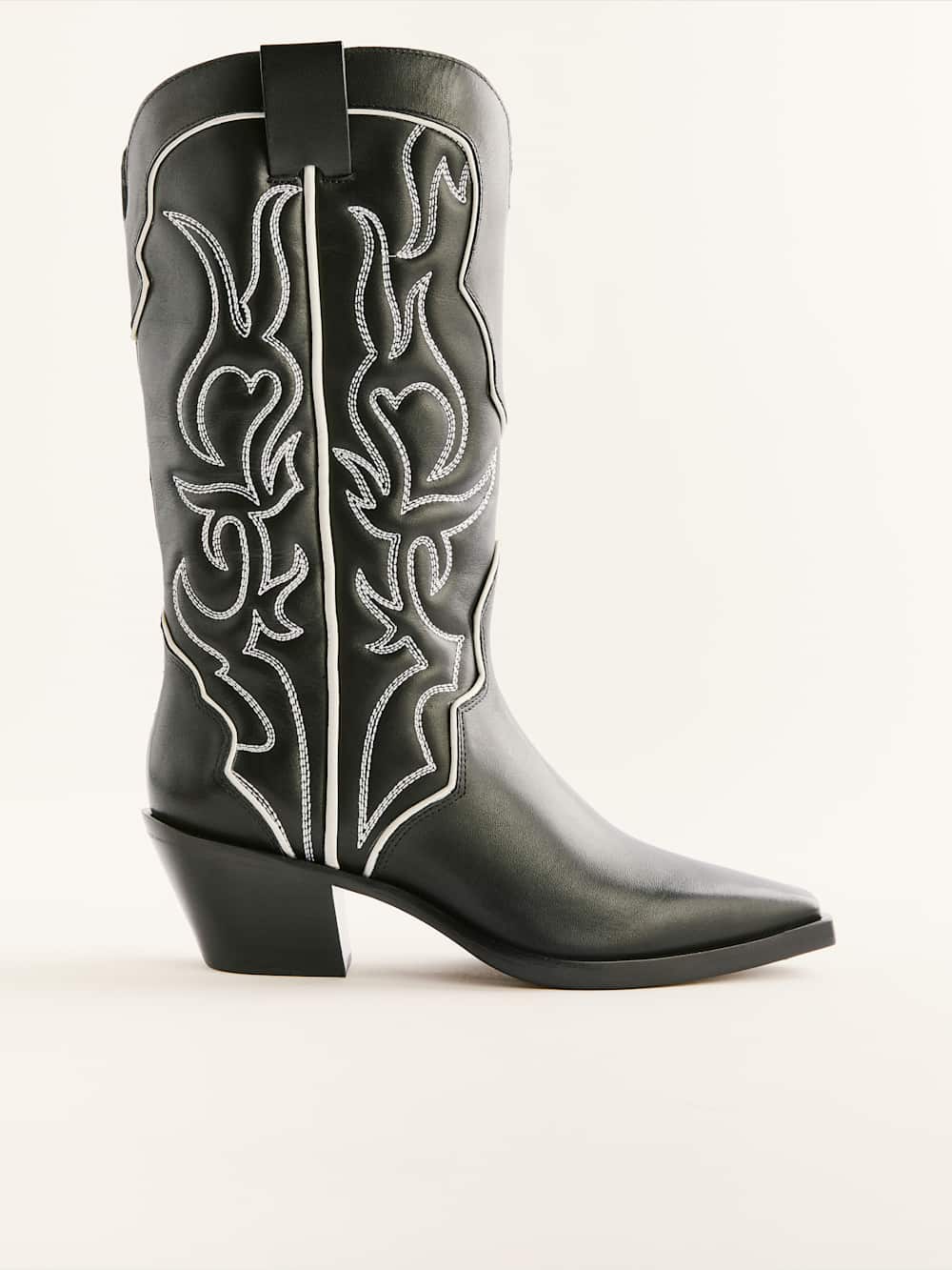Olive Western Boot - Black / Ivory