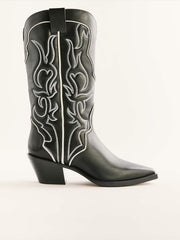 Olive Western Boot - Black / Ivory