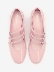 Mimi Buckle Pump - Powder Pink Patent