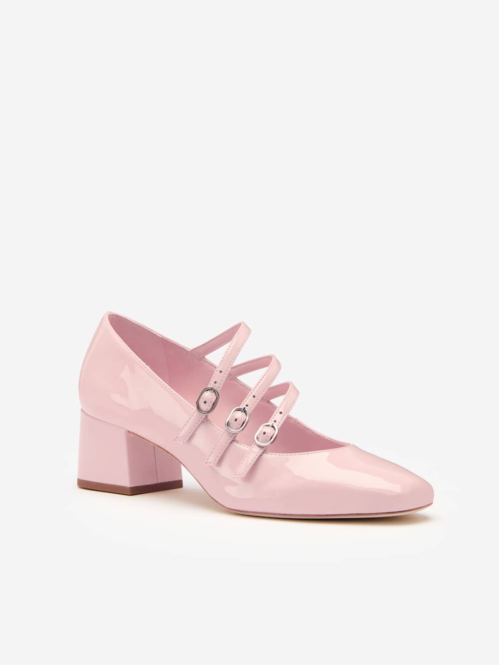 Mimi Buckle Pump - Powder Pink Patent
