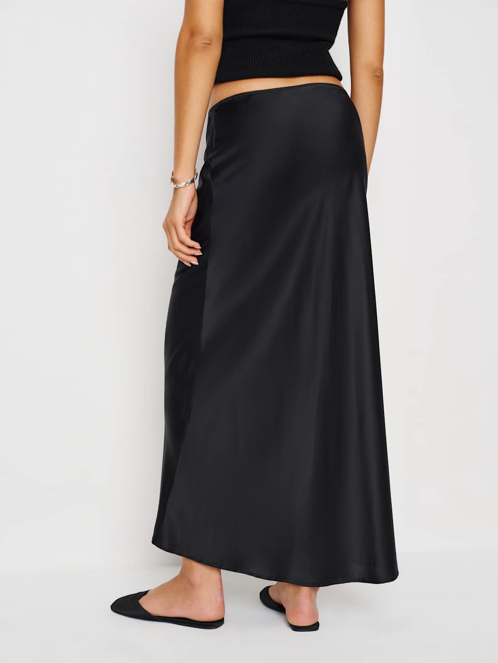 Layla Silk Skirt - Black