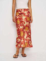 Layla Silk Skirt - Summer Day