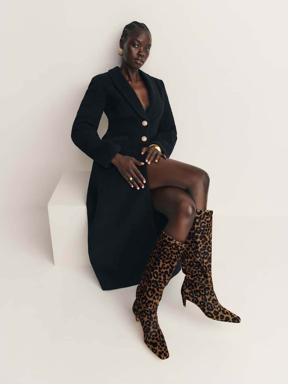 Remy Knee Boot - Leopard Haircalf