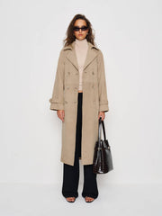 Veda Ashland Leather Trench - Biscotti Suede