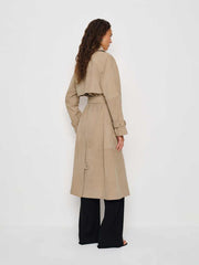 Veda Ashland Leather Trench - Biscotti Suede