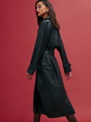 Veda Ashland Leather Trench - Black