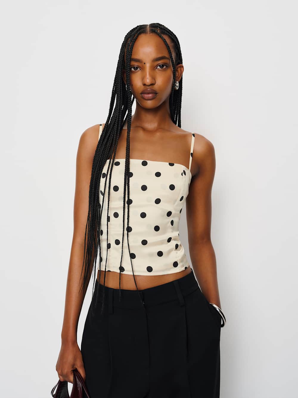 Overland Silk Top - Sundae Dot