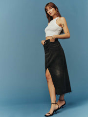 Nila Long Denim Skirt - Nome