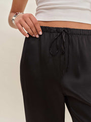 Olina Silk Pant - Black