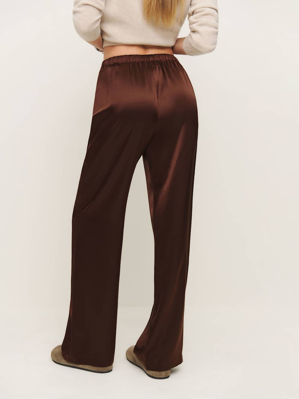 Olina Silk Pant - Mahogany