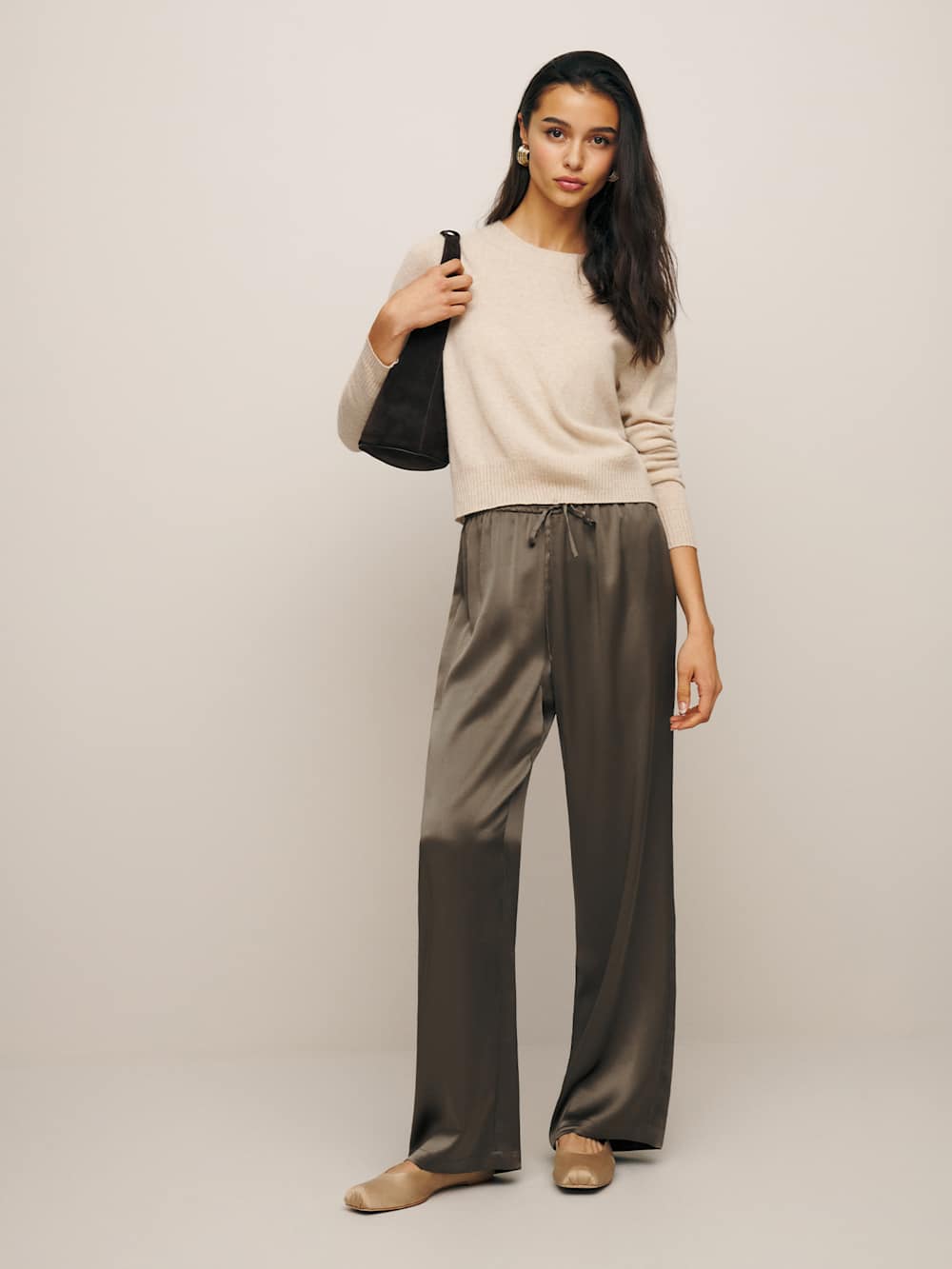 Olina Silk Pant - Morel