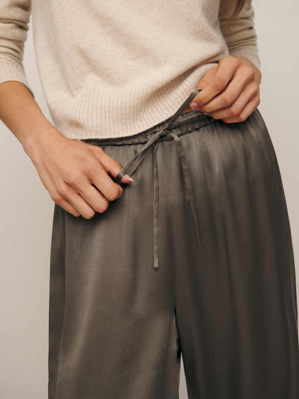 Olina Silk Pant - Morel