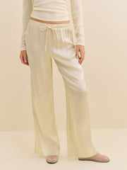Olina Silk Pant - Sugar