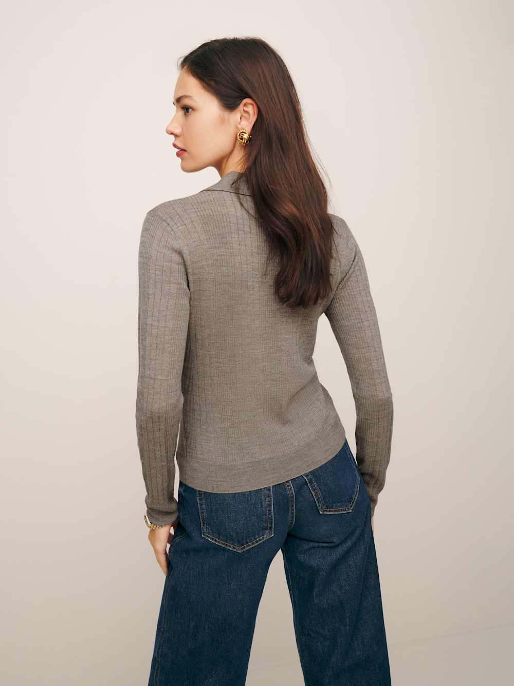 Hermia Regenerative Merino Polo - Oatmeal