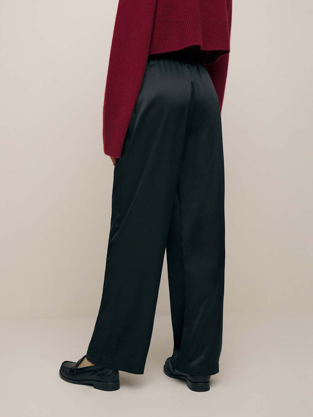 Petites Olina Silk Pant - Black