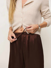 Petites Olina Silk Pant - Mahogany