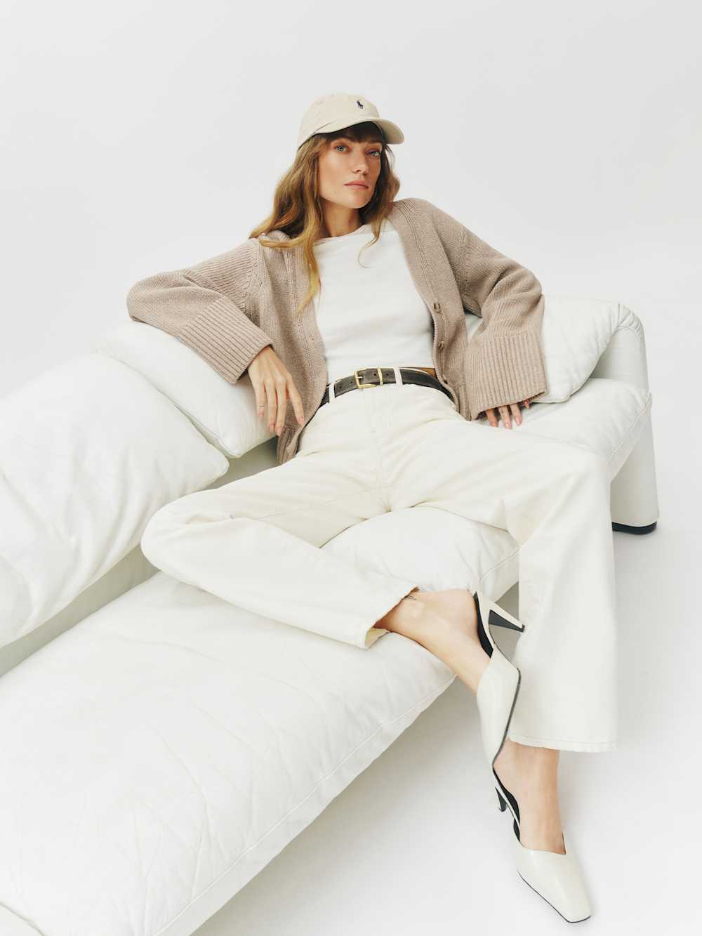 Val 90s Mid Rise Straight Jeans - Fior Di Latte