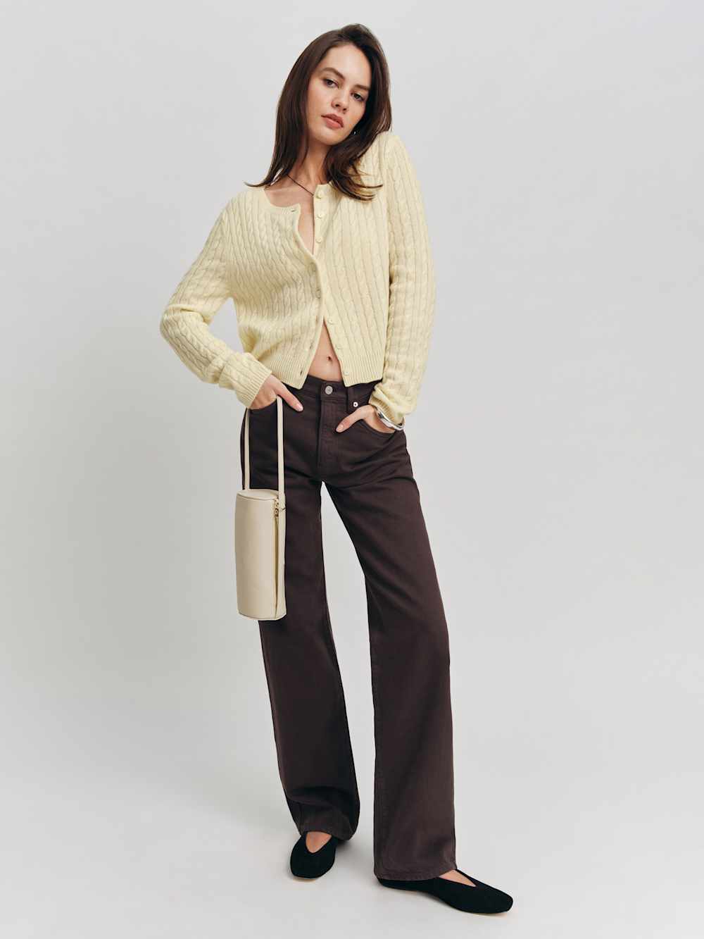 Val 90s Mid Rise Straight Jeans - Mole