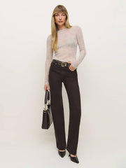 Val 90s Mid Rise Straight Jeans - Mole