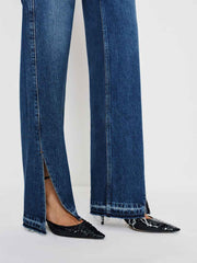 Val 90s Mid Rise Straight Jeans - Maggiore Vented Let Down Hem
