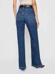 Val 90s Mid Rise Straight Jeans - Maggiore Vented Let Down Hem