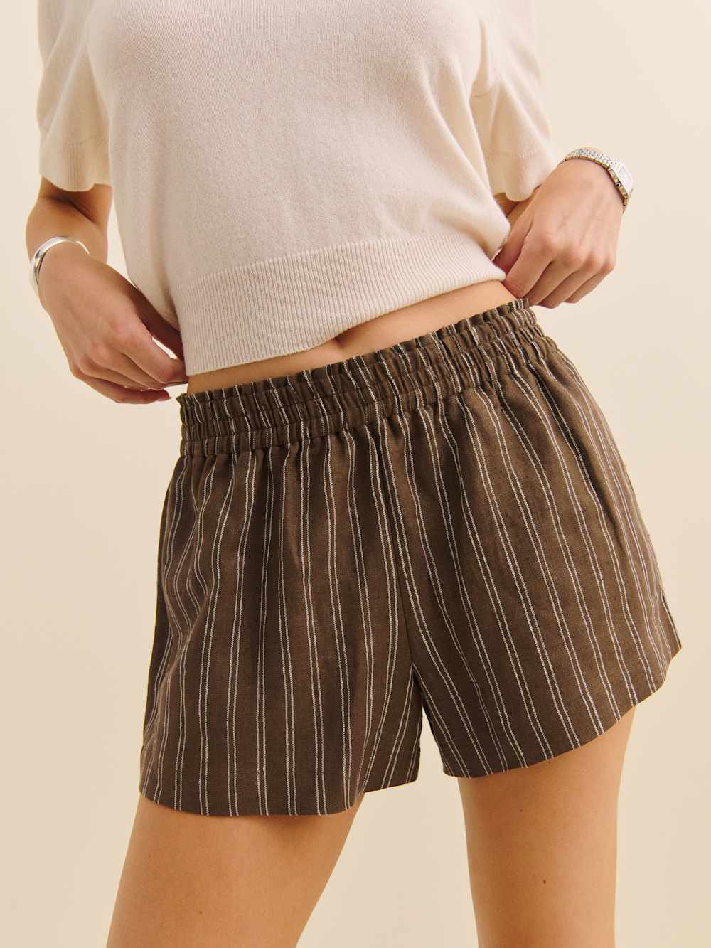 Mila Linen Short - Boardwalk Stripe