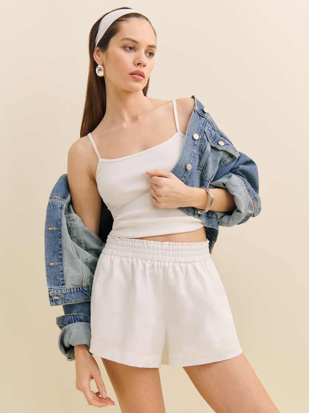 Mila Linen Short - White