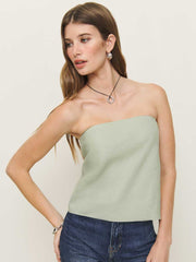 Spritz Linen Top - Salvia