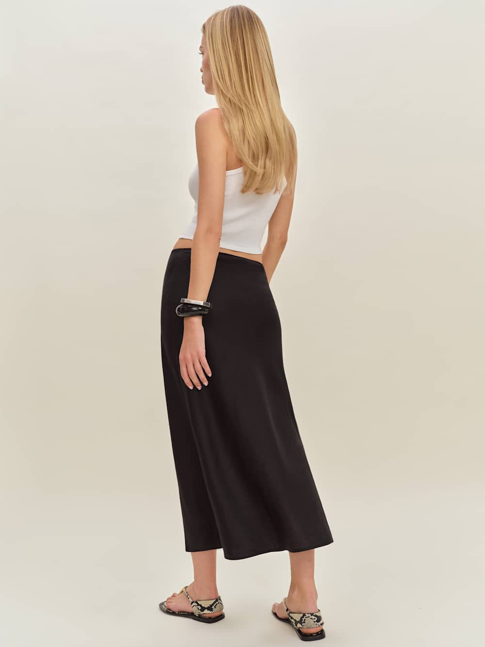 Layla Linen Skirt - Black