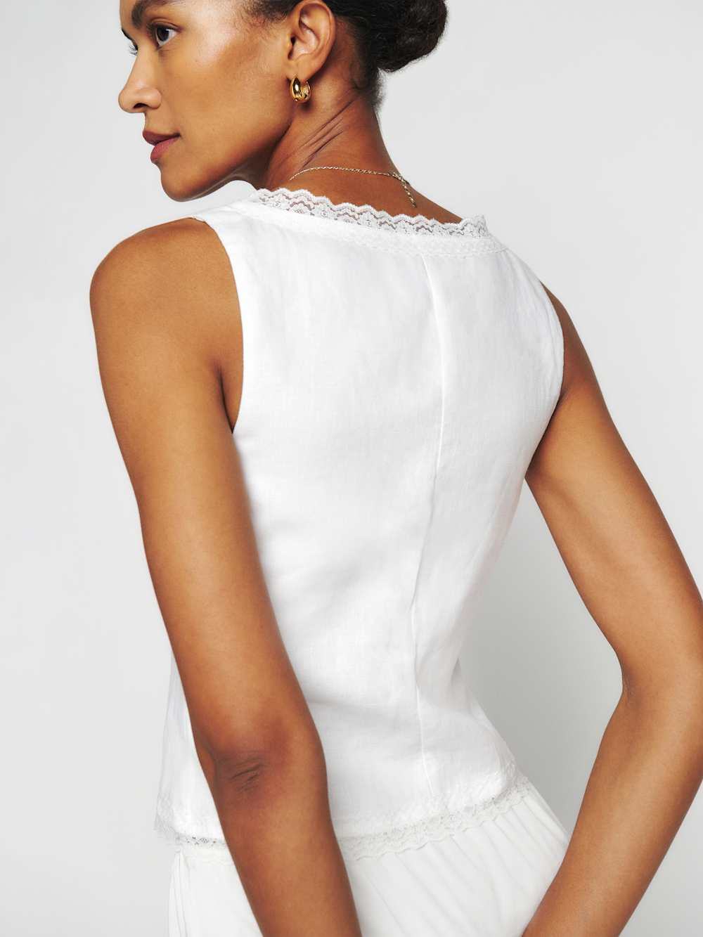 Rosalie Linen Top - White