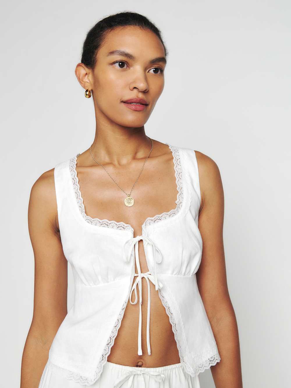 Rosalie Linen Top - White