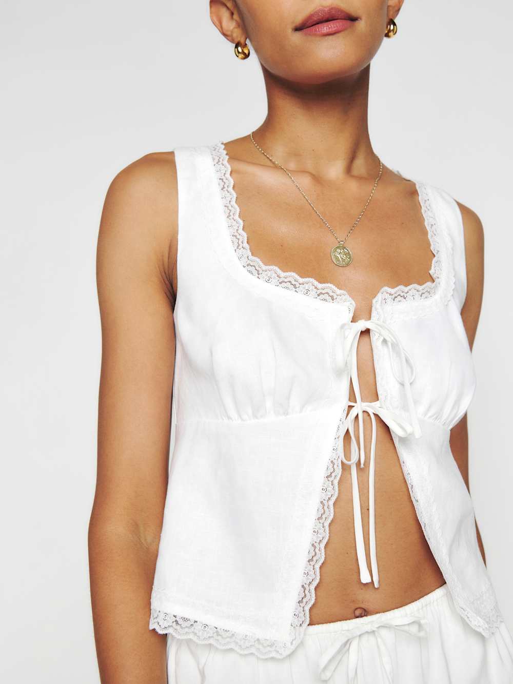 Rosalie Linen Top - White