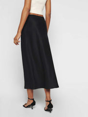 Petites Layla Linen Skirt - Black