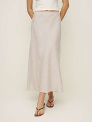 Petites Layla Linen Skirt - Oatmeal
