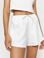 Zoey Linen Short - White